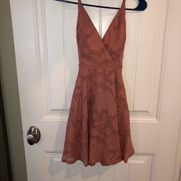 days of beauty rose pink burnout floral skater dress